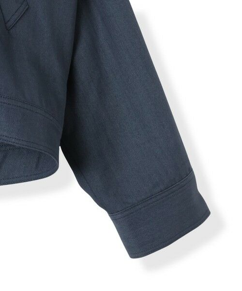 la.f...(大きいサイズ) / ラ・エフ(おおきいサイズ) テーラードジャケット | 【大きいサイズ】スタンドカラーデニムブルゾン≪洗濯機で洗える≫ | 詳細6