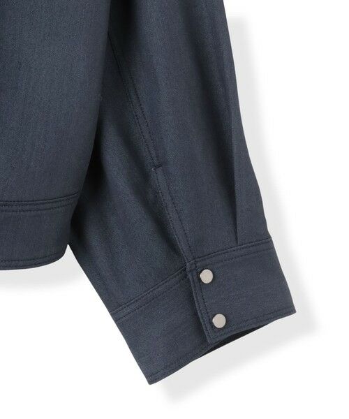 la.f...(大きいサイズ) / ラ・エフ(おおきいサイズ) テーラードジャケット | 【大きいサイズ】スタンドカラーデニムブルゾン≪洗濯機で洗える≫ | 詳細9
