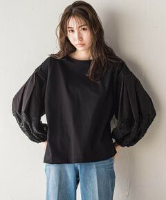 la.f...(大きいサイズ) / ラ・エフ(おおきいサイズ) カットソー | 【大きいサイズ】【biyori】""二の腕すっきり""レース袖カットソー≪手洗い可能≫