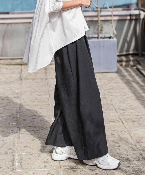 la.f...(大きいサイズ) / ラ・エフ(おおきいサイズ) その他パンツ | 【大きいサイズ】【biyori】""楽ちんキレイ""リネン風ワイドパンツ≪洗濯機で洗える≫ | 詳細1