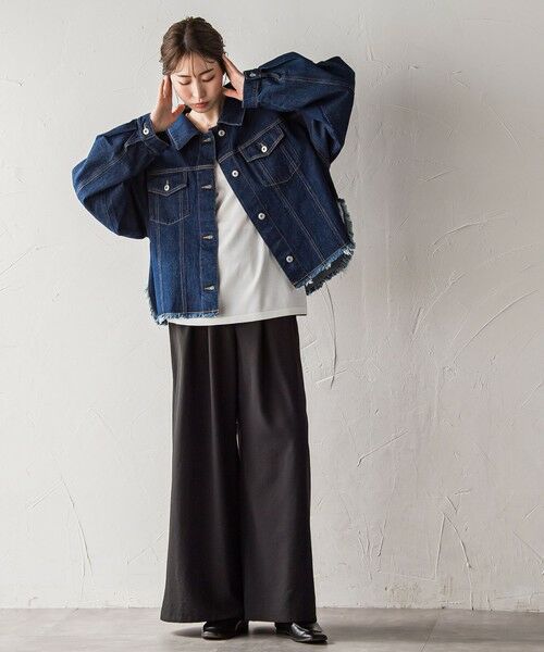 la.f...(大きいサイズ) / ラ・エフ(おおきいサイズ) その他パンツ | 【大きいサイズ】【biyori】""楽ちんキレイ""リネン風ワイドパンツ≪洗濯機で洗える≫ | 詳細13