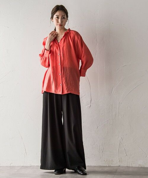 la.f...(大きいサイズ) / ラ・エフ(おおきいサイズ) その他パンツ | 【大きいサイズ】【biyori】""楽ちんキレイ""リネン風ワイドパンツ≪洗濯機で洗える≫ | 詳細16