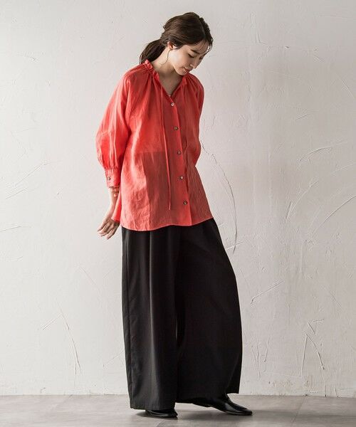 la.f...(大きいサイズ) / ラ・エフ(おおきいサイズ) その他パンツ | 【大きいサイズ】【biyori】""楽ちんキレイ""リネン風ワイドパンツ≪洗濯機で洗える≫ | 詳細17