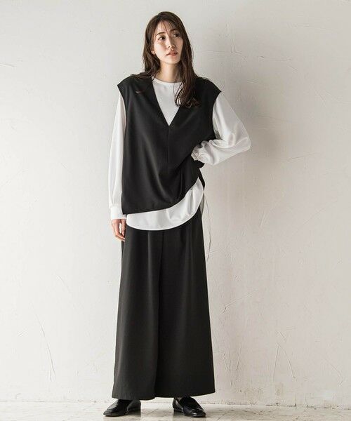 la.f...(大きいサイズ) / ラ・エフ(おおきいサイズ) その他パンツ | 【大きいサイズ】【biyori】""楽ちんキレイ""リネン風ワイドパンツ≪洗濯機で洗える≫ | 詳細20