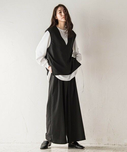 la.f...(大きいサイズ) / ラ・エフ(おおきいサイズ) その他パンツ | 【大きいサイズ】【biyori】""楽ちんキレイ""リネン風ワイドパンツ≪洗濯機で洗える≫ | 詳細21