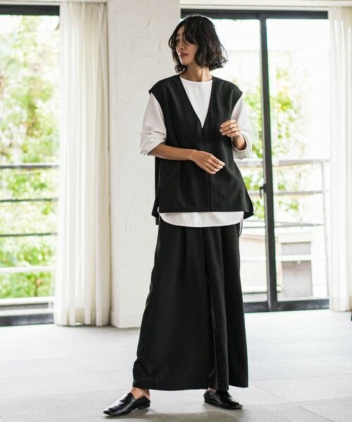 la.f...(大きいサイズ) / ラ・エフ(おおきいサイズ) その他パンツ | 【大きいサイズ】【biyori】""楽ちんキレイ""リネン風ワイドパンツ≪洗濯機で洗える≫ | 詳細6