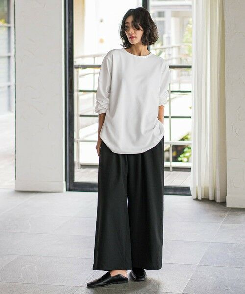 la.f...(大きいサイズ) / ラ・エフ(おおきいサイズ) その他パンツ | 【大きいサイズ】【biyori】""楽ちんキレイ""リネン風ワイドパンツ≪洗濯機で洗える≫ | 詳細8