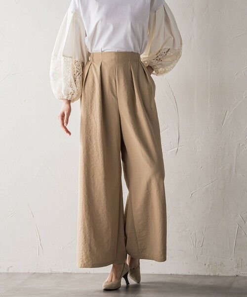 la.f...(大きいサイズ) / ラ・エフ(おおきいサイズ) その他パンツ | 【大きいサイズ】【biyori】""楽ちんキレイ""リネン風ワイドパンツ≪洗濯機で洗える≫ | 詳細27