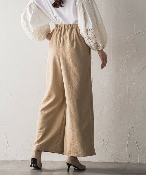 la.f...(大きいサイズ) / ラ・エフ(おおきいサイズ) その他パンツ | 【大きいサイズ】【biyori】""楽ちんキレイ""リネン風ワイドパンツ≪洗濯機で洗える≫ | 詳細29