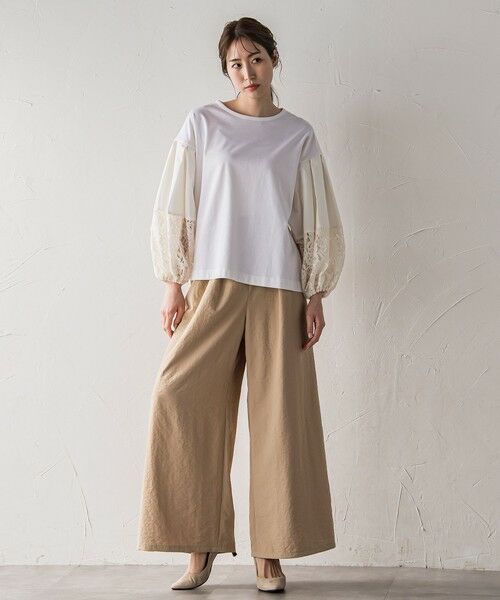 la.f...(大きいサイズ) / ラ・エフ(おおきいサイズ) その他パンツ | 【大きいサイズ】【biyori】""楽ちんキレイ""リネン風ワイドパンツ≪洗濯機で洗える≫ | 詳細30