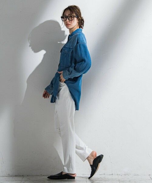 la.f...(大きいサイズ) / ラ・エフ(おおきいサイズ) その他パンツ | 【WEB限定/大きいサイズ】シェルタリングテーパードパンツ≪洗濯機で洗える≫ | 詳細8