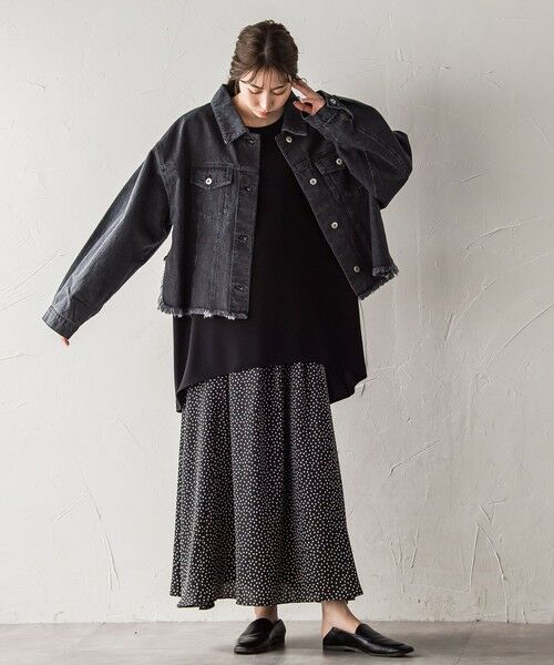 la.f...(大きいサイズ) / ラ・エフ(おおきいサイズ) ミニ・ひざ丈スカート | 【大きいサイズ】【biyori/ノンアイロン】艶めきスカート≪洗濯機で洗える≫ | 詳細12