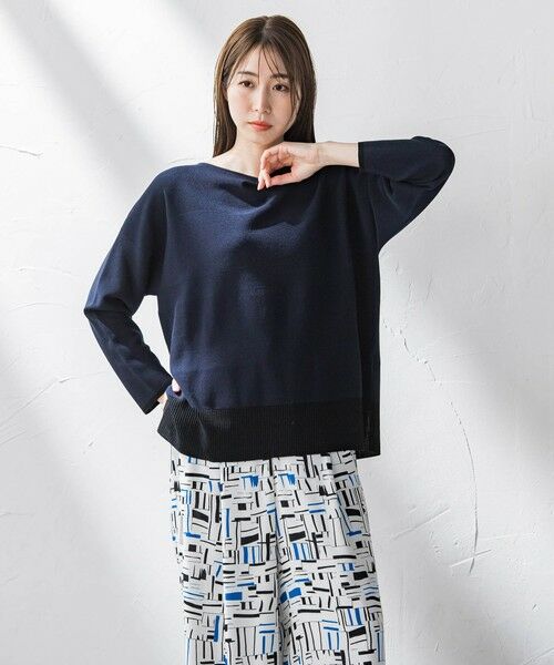 la.f...(大きいサイズ) / ラ・エフ(おおきいサイズ) ニット・セーター | 【大きいサイズ】コットン混ブレンドニット≪手洗い可能≫ | 詳細1