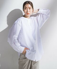 la.f...(大きいサイズ) / ラ・エフ(おおきいサイズ) シャツ・ブラウス | 【大きいサイズ】バンドカラーシャツ≪洗濯機で洗える≫