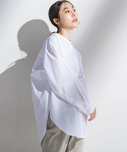 la.f...(大きいサイズ) / ラ・エフ(おおきいサイズ) シャツ・ブラウス | 【大きいサイズ】バンドカラーシャツ≪洗濯機で洗える≫ | 詳細6