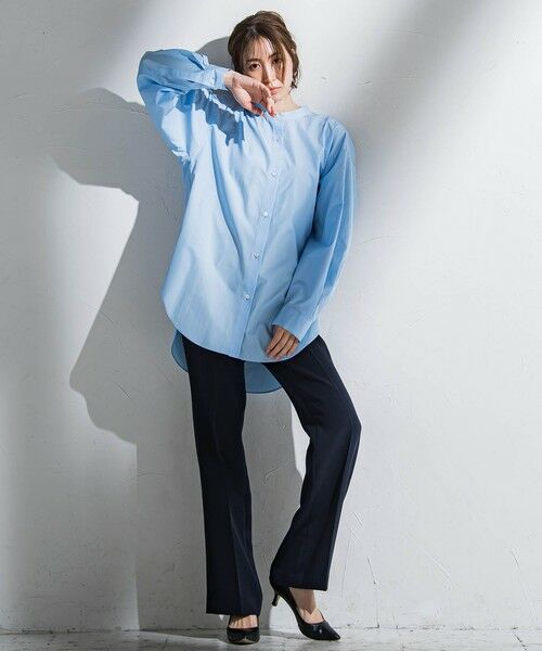 la.f...(大きいサイズ) / ラ・エフ(おおきいサイズ) シャツ・ブラウス | 【大きいサイズ】バンドカラーシャツ≪洗濯機で洗える≫ | 詳細23