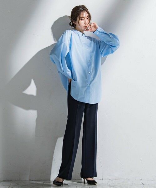 la.f...(大きいサイズ) / ラ・エフ(おおきいサイズ) シャツ・ブラウス | 【大きいサイズ】バンドカラーシャツ≪洗濯機で洗える≫ | 詳細24