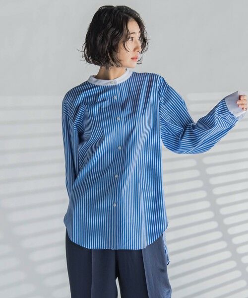 la.f...(大きいサイズ) / ラ・エフ(おおきいサイズ) シャツ・ブラウス | 【大きいサイズ】バンドカラーシャツ≪洗濯機で洗える≫ | 詳細28