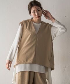 la.f...(大きいサイズ) / ラ・エフ(おおきいサイズ) シャツ・ブラウス | 【大きいサイズ】【biyori】""ゆったり着痩せ""レイヤードベスト≪洗濯機で洗える≫
