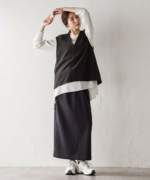 la.f...(大きいサイズ) / ラ・エフ(おおきいサイズ) シャツ・ブラウス | 【大きいサイズ】【biyori】""ゆったり着痩せ""レイヤードベスト≪洗濯機で洗える≫ | 詳細11