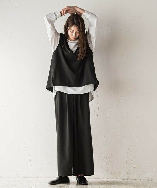 la.f...(大きいサイズ) / ラ・エフ(おおきいサイズ) シャツ・ブラウス | 【大きいサイズ】【biyori】""ゆったり着痩せ""レイヤードベスト≪洗濯機で洗える≫ | 詳細13