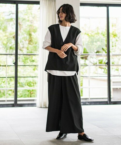 la.f...(大きいサイズ) / ラ・エフ(おおきいサイズ) シャツ・ブラウス | 【大きいサイズ】【biyori】""ゆったり着痩せ""レイヤードベスト≪洗濯機で洗える≫ | 詳細5