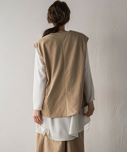 la.f...(大きいサイズ) / ラ・エフ(おおきいサイズ) シャツ・ブラウス | 【大きいサイズ】【biyori】""ゆったり着痩せ""レイヤードベスト≪洗濯機で洗える≫ | 詳細17