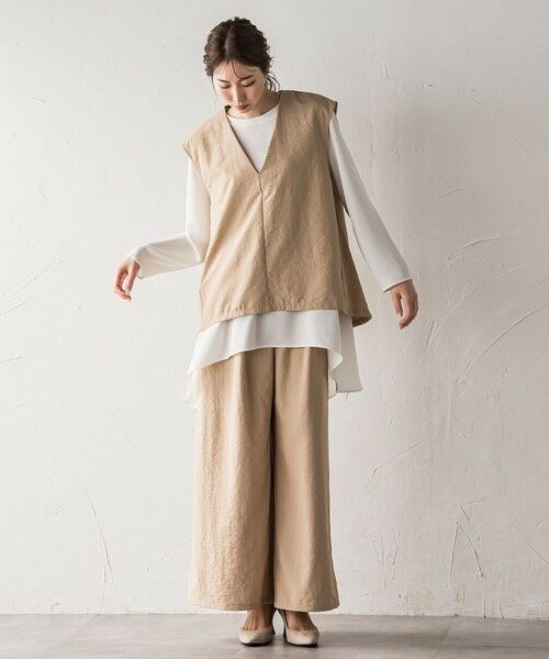 la.f...(大きいサイズ) / ラ・エフ(おおきいサイズ) シャツ・ブラウス | 【大きいサイズ】【biyori】""ゆったり着痩せ""レイヤードベスト≪洗濯機で洗える≫ | 詳細19