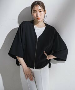 la.f...(大きいサイズ) / ラ・エフ(おおきいサイズ) テーラードジャケット | 【大きいサイズ】【旅楽シリーズ】”シワレス”ジップアップブルゾン≪洗濯機で洗える≫