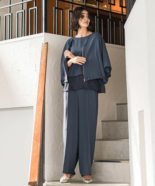 la.f...(大きいサイズ) / ラ・エフ(おおきいサイズ) テーラードジャケット | 【大きいサイズ】【旅楽シリーズ】”シワレス”ジップアップブルゾン≪洗濯機で洗える≫ | 詳細11