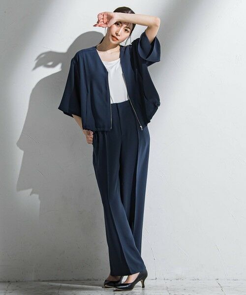 la.f...(大きいサイズ) / ラ・エフ(おおきいサイズ) テーラードジャケット | 【大きいサイズ】【旅楽シリーズ】”シワレス”ジップアップブルゾン≪洗濯機で洗える≫ | 詳細16