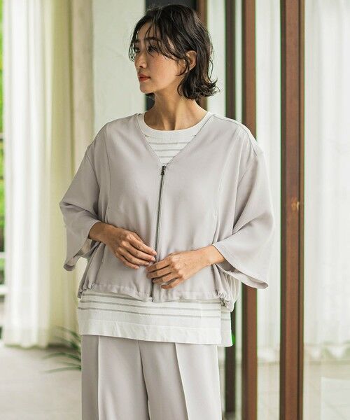 la.f...(大きいサイズ) / ラ・エフ(おおきいサイズ) テーラードジャケット | 【大きいサイズ】【旅楽シリーズ】”シワレス”ジップアップブルゾン≪洗濯機で洗える≫ | 詳細26