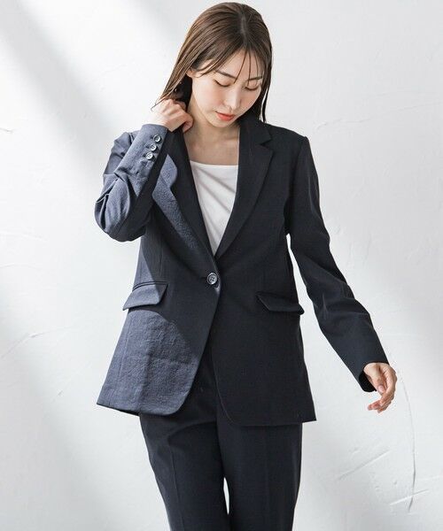 la.f...(大きいサイズ) / ラ・エフ(おおきいサイズ) テーラードジャケット | 【大きいサイズ】シェルタリングジャケット≪洗濯機で洗える≫ | 詳細1