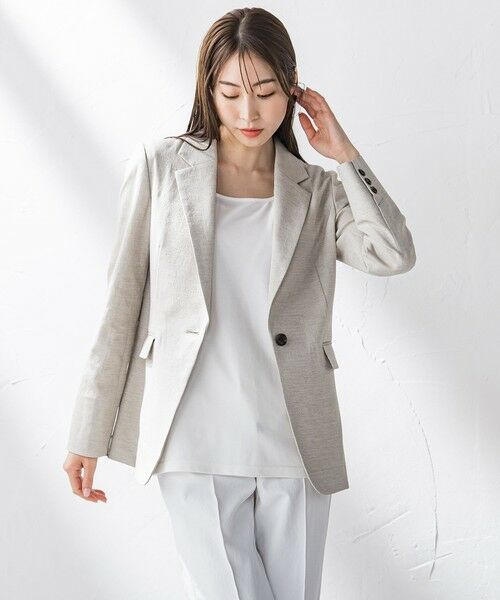 la.f...(大きいサイズ) / ラ・エフ(おおきいサイズ) テーラードジャケット | 【大きいサイズ】シェルタリングジャケット≪洗濯機で洗える≫ | 詳細10