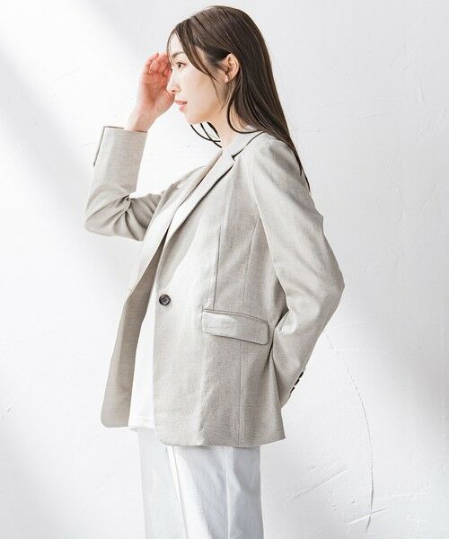 la.f...(大きいサイズ) / ラ・エフ(おおきいサイズ) テーラードジャケット | 【大きいサイズ】シェルタリングジャケット≪洗濯機で洗える≫ | 詳細11