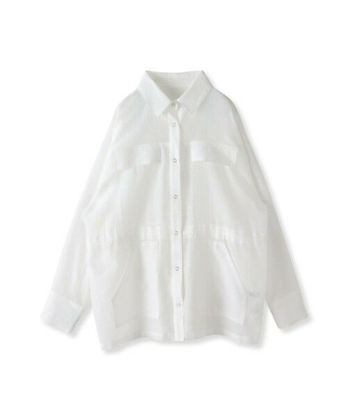 la.f...(大きいサイズ) / ラ・エフ(おおきいサイズ) テーラードジャケット | 【大きいサイズ】ポケット付きシアーシャツジャケット≪洗濯機で洗える≫ | 詳細8