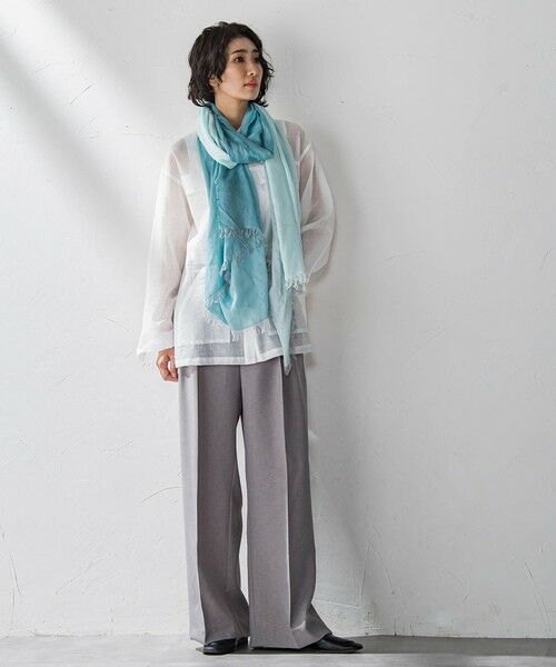 la.f...(大きいサイズ) / ラ・エフ(おおきいサイズ) テーラードジャケット | 【大きいサイズ】ポケット付きシアーシャツジャケット≪洗濯機で洗える≫ | 詳細5