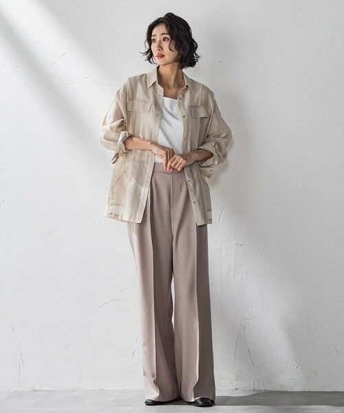 la.f...(大きいサイズ) / ラ・エフ(おおきいサイズ) テーラードジャケット | 【大きいサイズ】ポケット付きシアーシャツジャケット≪洗濯機で洗える≫ | 詳細20