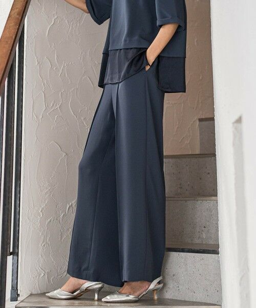 la.f...(大きいサイズ) / ラ・エフ(おおきいサイズ) その他パンツ | 【大きいサイズ】【旅楽シリーズ】”シワレス”ワイドパンツ≪洗濯機で洗える≫ | 詳細12