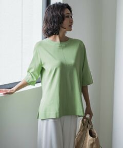 la.f...(大きいサイズ) / ラ・エフ(おおきいサイズ) ニット・セーター | 【大きいサイズ】Tシャツ風ニットプルオーバー≪手洗い可能≫