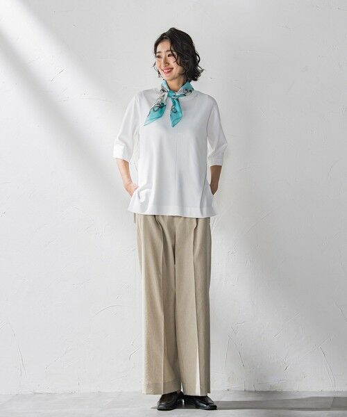 la.f...(大きいサイズ) / ラ・エフ(おおきいサイズ) ニット・セーター | 【大きいサイズ】Tシャツ風ニットプルオーバー≪手洗い可能≫ | 詳細4