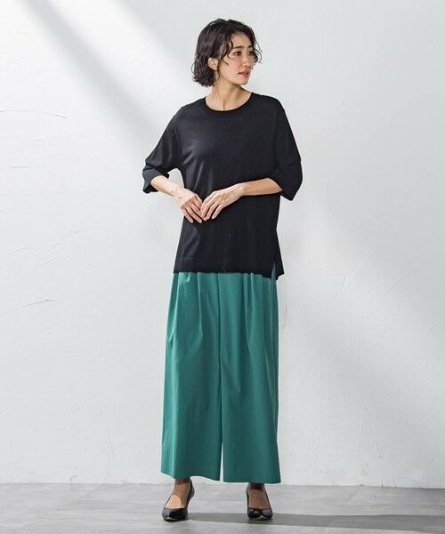 la.f...(大きいサイズ) / ラ・エフ(おおきいサイズ) ニット・セーター | 【大きいサイズ】Tシャツ風ニットプルオーバー≪手洗い可能≫ | 詳細20