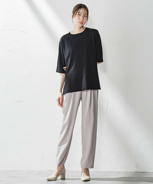 la.f...(大きいサイズ) / ラ・エフ(おおきいサイズ) ニット・セーター | 【大きいサイズ】Tシャツ風ニットプルオーバー≪手洗い可能≫ | 詳細11