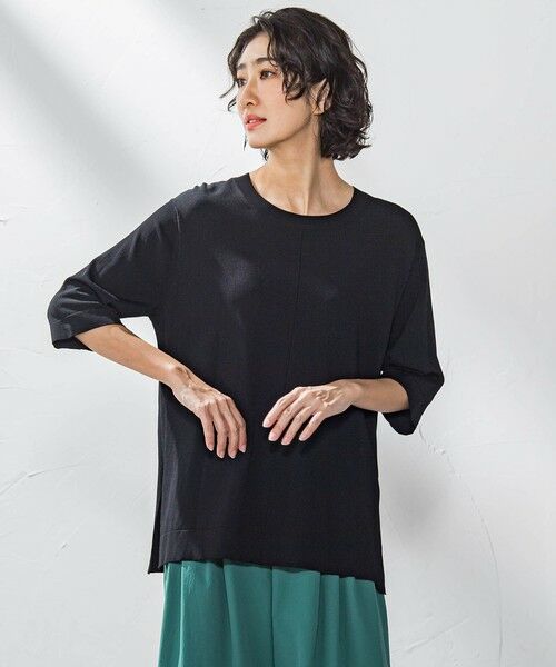 la.f...(大きいサイズ) / ラ・エフ(おおきいサイズ) ニット・セーター | 【大きいサイズ】Tシャツ風ニットプルオーバー≪手洗い可能≫ | 詳細15