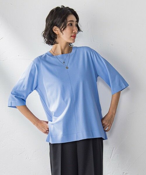 la.f...(大きいサイズ) / ラ・エフ(おおきいサイズ) ニット・セーター | 【大きいサイズ】Tシャツ風ニットプルオーバー≪手洗い可能≫ | 詳細22