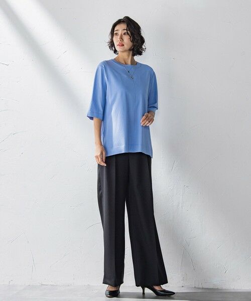 la.f...(大きいサイズ) / ラ・エフ(おおきいサイズ) ニット・セーター | 【大きいサイズ】Tシャツ風ニットプルオーバー≪手洗い可能≫ | 詳細25