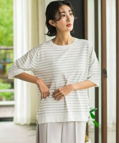 la.f...(大きいサイズ) / ラ・エフ(おおきいサイズ) ニット・セーター | 【大きいサイズ】Tシャツ風ボーダーニットプルオーバー≪手洗い可能≫