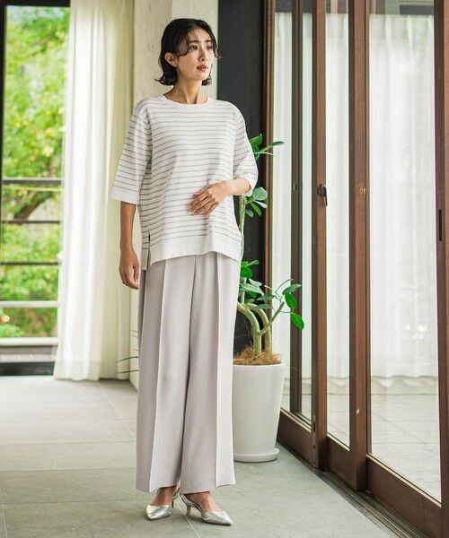 la.f...(大きいサイズ) / ラ・エフ(おおきいサイズ) ニット・セーター | 【大きいサイズ】Tシャツ風ボーダーニットプルオーバー≪手洗い可能≫ | 詳細13