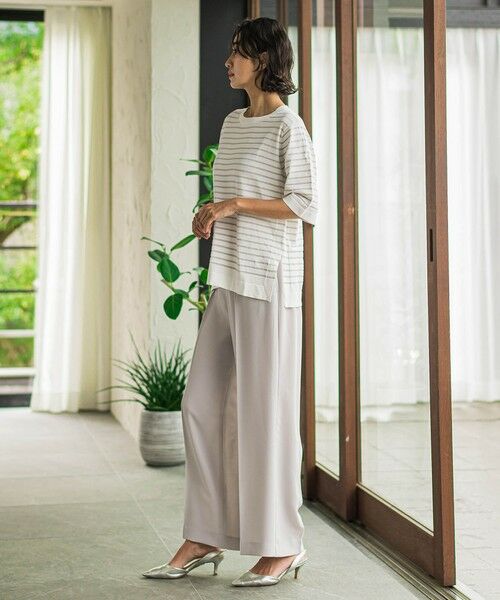 la.f...(大きいサイズ) / ラ・エフ(おおきいサイズ) ニット・セーター | 【大きいサイズ】Tシャツ風ボーダーニットプルオーバー≪手洗い可能≫ | 詳細16