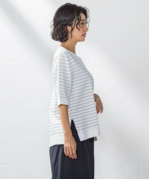 la.f...(大きいサイズ) / ラ・エフ(おおきいサイズ) ニット・セーター | 【大きいサイズ】Tシャツ風ボーダーニットプルオーバー≪手洗い可能≫ | 詳細18